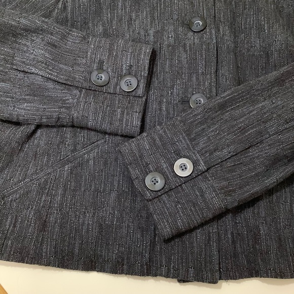 J Jill mini cape style jacket in hues of blues with black size medium EUC - Picture 3 of 10